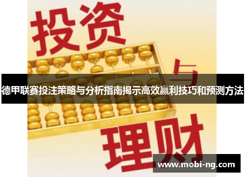 德甲联赛投注策略与分析指南揭示高效赢利技巧和预测方法